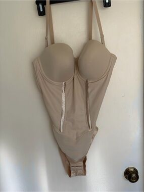 NWOT Maidenform Beige Longline Bustier Shapewear Bodysuit